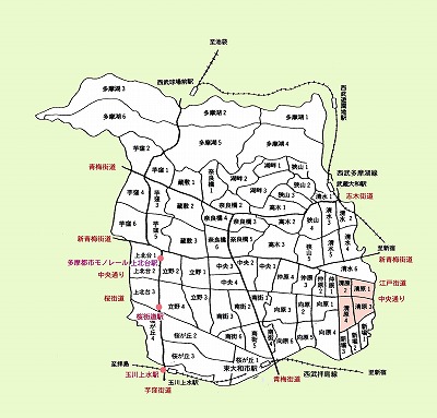 東大和市町名図清原地域