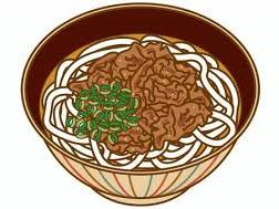 肉うどんとほか２品は１０月のみんなの料理