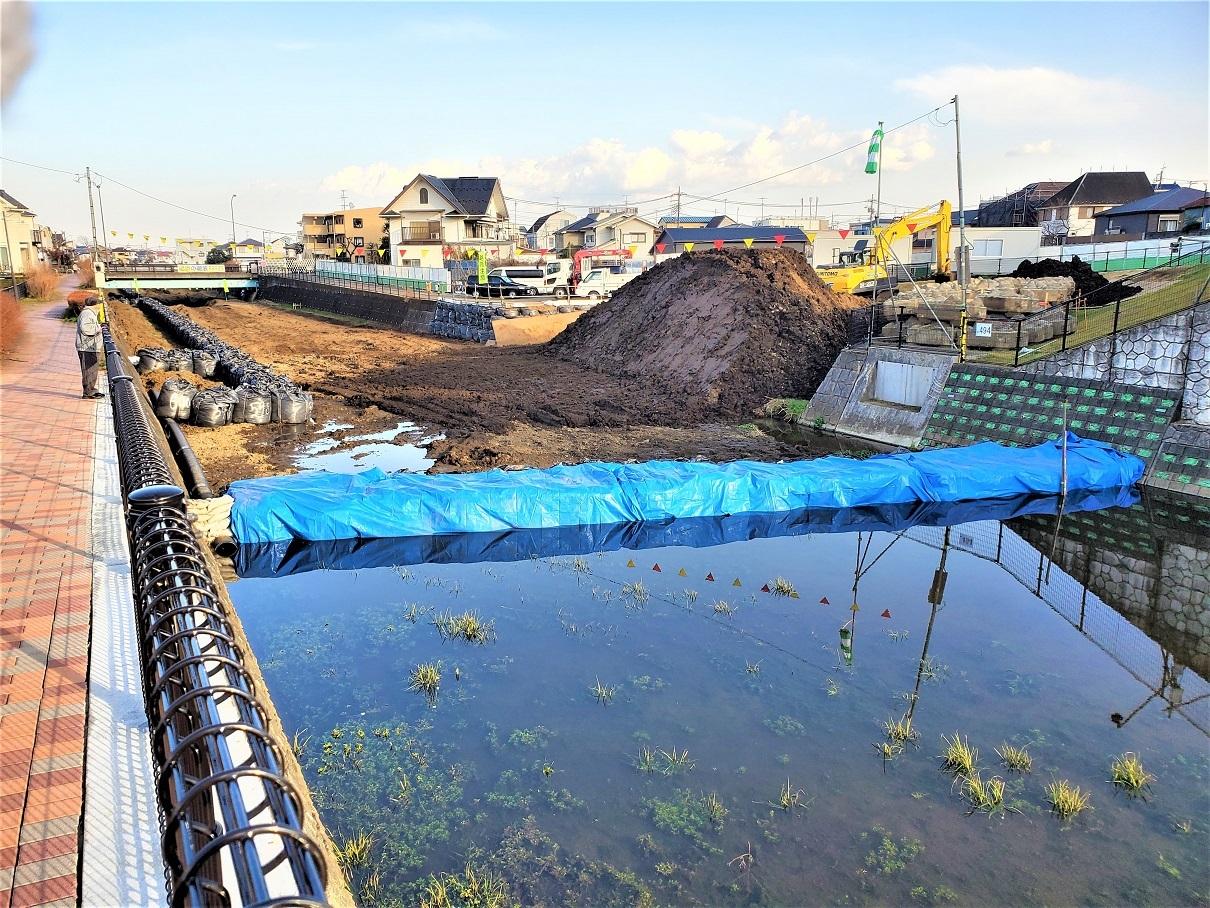 空堀川！河床整備工事の状況！