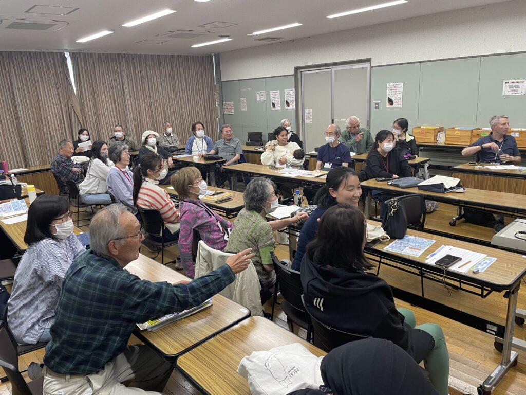 防災講座と消火器を使った実地訓練　日本語の会
