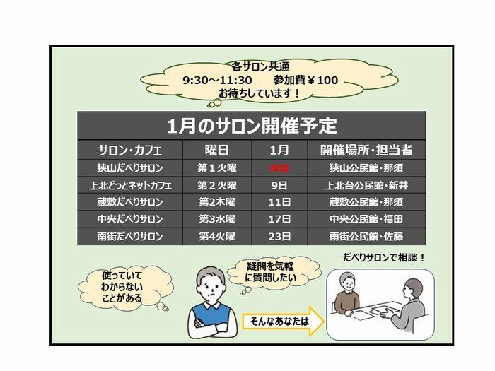 【1月の開催】スマホのサロン/カフェの開催
